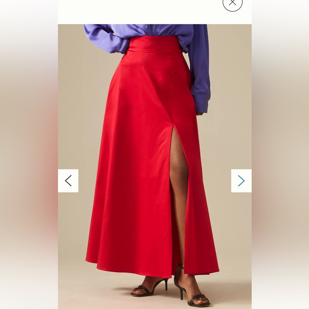 Vibrant Red Maxi Skirt - Picture 2 of 11